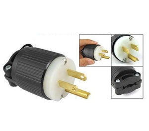 Grip Black-White 15 Amp 125 Volt Industrial Grade Plug Straight Blade Grounding Nylon Hardware > Power & Electrical Supplies > Wire Terminals & Connectors Hubbell 